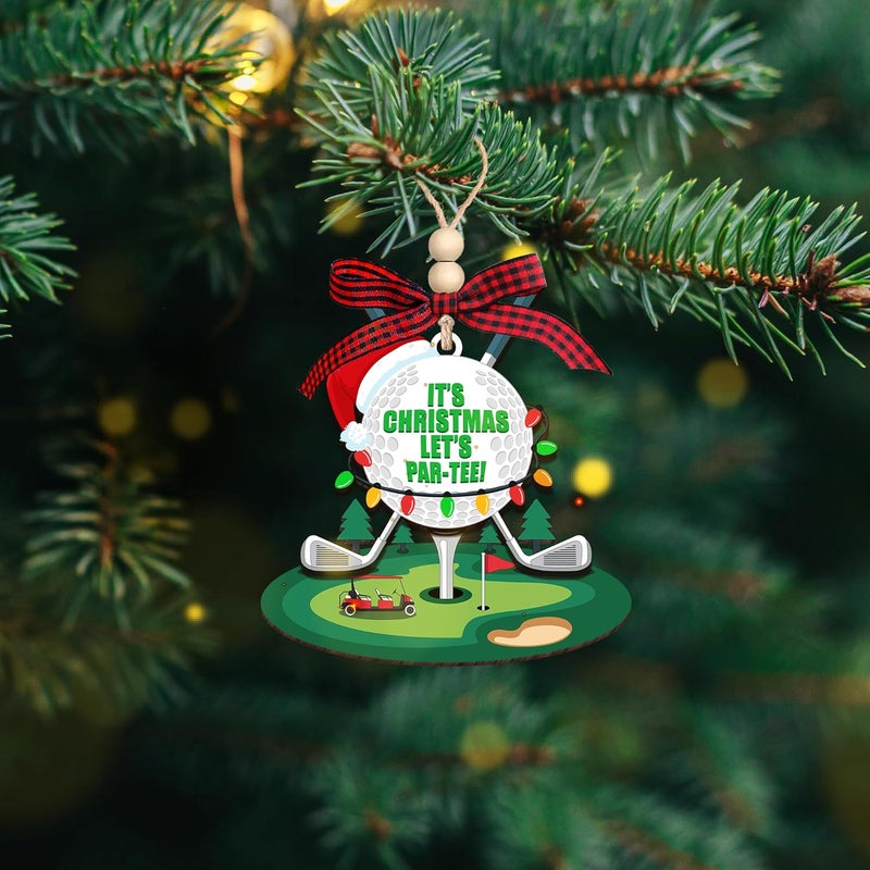 HEXMOZ Golf Christmas Ornaments 2025 - Christmas Golf Gifts for Men - Golfing Gifts for Golfers, Players, Fans - Cool Sports Present Ideas, Holiday Tree Decorations - Wood Xmas Ornaments - Image 4